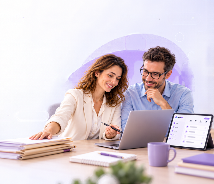 Dos profesionales usando SeguiPsic